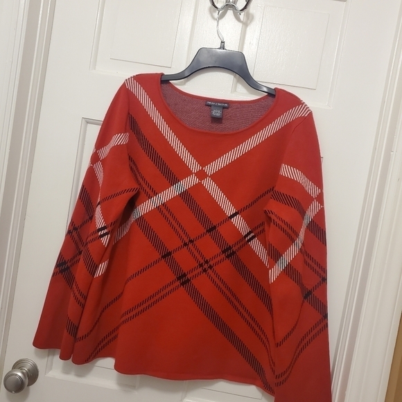 Chelsea & Theodore Plaid Print Sweater Size Large, Business Casual - Picture 8 of 9